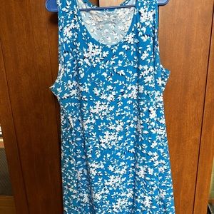 Blue floral tank cotton nightgown.  Draper James. XXXL
